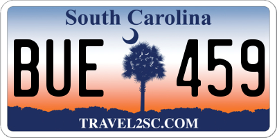 SC license plate BUE459