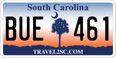 SC license plate BUE461