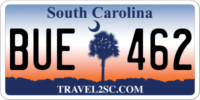 SC license plate BUE462