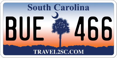 SC license plate BUE466