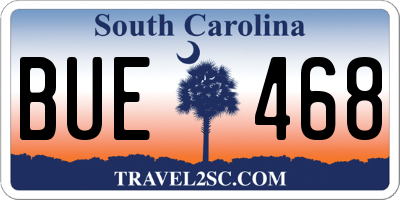 SC license plate BUE468