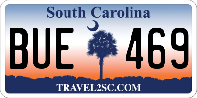 SC license plate BUE469