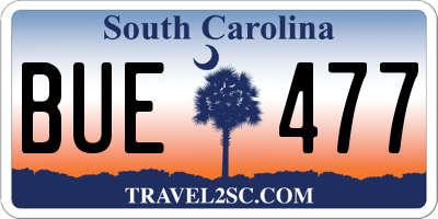 SC license plate BUE477