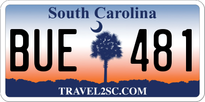 SC license plate BUE481