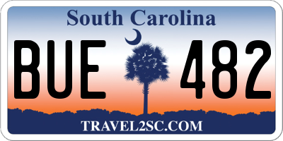 SC license plate BUE482