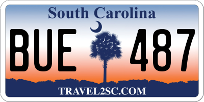 SC license plate BUE487