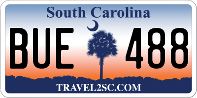 SC license plate BUE488