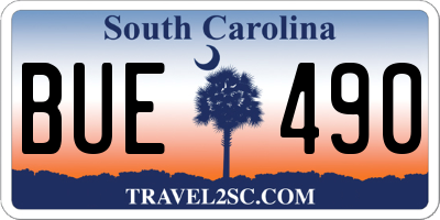 SC license plate BUE490