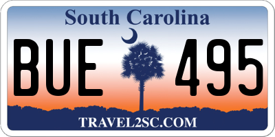 SC license plate BUE495