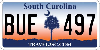 SC license plate BUE497