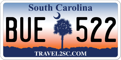 SC license plate BUE522