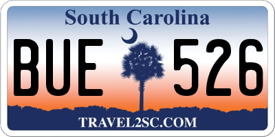 SC license plate BUE526