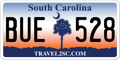 SC license plate BUE528