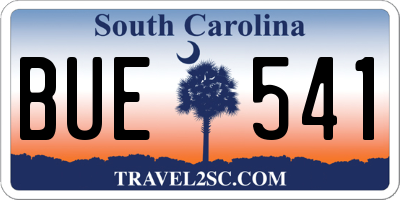 SC license plate BUE541