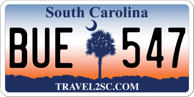 SC license plate BUE547