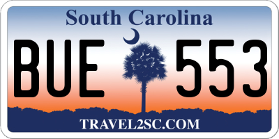 SC license plate BUE553