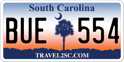 SC license plate BUE554