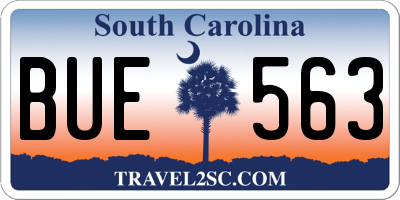 SC license plate BUE563