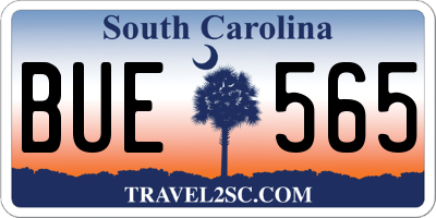 SC license plate BUE565