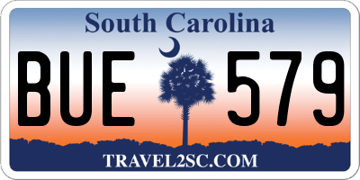 SC license plate BUE579