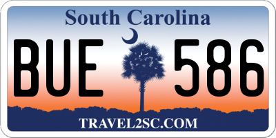 SC license plate BUE586
