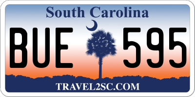 SC license plate BUE595