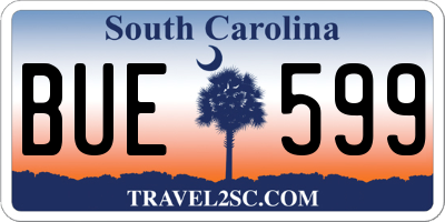 SC license plate BUE599