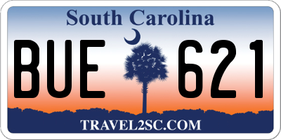 SC license plate BUE621