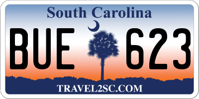 SC license plate BUE623