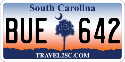 SC license plate BUE642