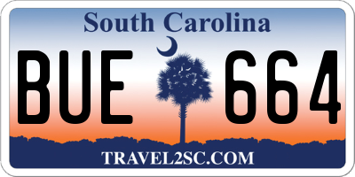 SC license plate BUE664