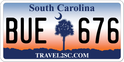 SC license plate BUE676