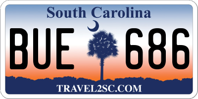 SC license plate BUE686