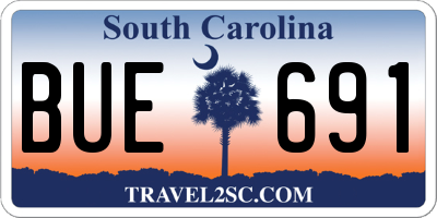 SC license plate BUE691