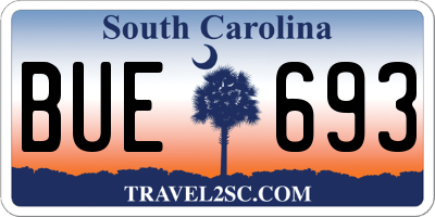 SC license plate BUE693