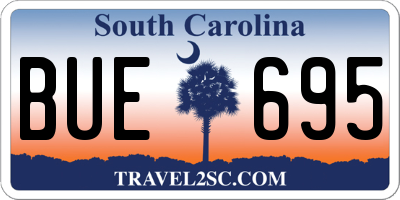 SC license plate BUE695