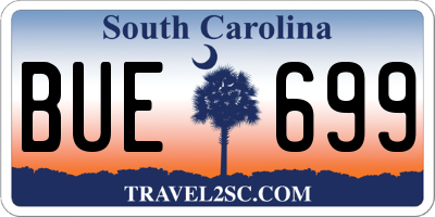 SC license plate BUE699