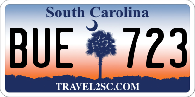 SC license plate BUE723