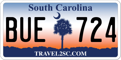 SC license plate BUE724