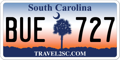 SC license plate BUE727