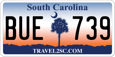 SC license plate BUE739