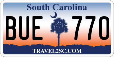 SC license plate BUE770