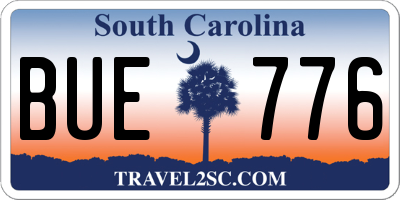 SC license plate BUE776