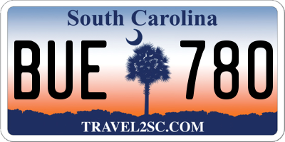 SC license plate BUE780