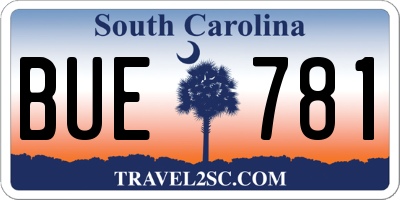SC license plate BUE781