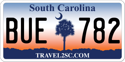 SC license plate BUE782
