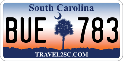 SC license plate BUE783