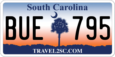 SC license plate BUE795