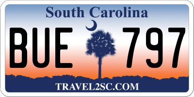 SC license plate BUE797