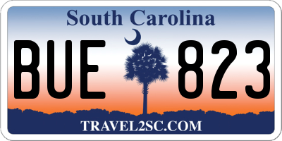SC license plate BUE823